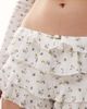 Collusion COLLUSION textured floral micro bloomer shorts in white - 4