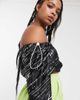 Collusion COLLUSION typo off the shoulder toggle top-Black - 3