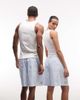 Collusion COLLUSION Unisex 3/4 length boxer shorts in stripe-Blue - 4