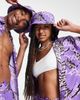 Collusion COLLUSION Unisex abstract print bucket hat in purple - 3