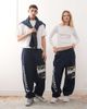 Collusion COLLUSION Unisex baggy relaxed cuff sweatpants in blue with prints-Navy - 1