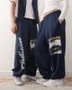 Collusion COLLUSION Unisex baggy relaxed cuff sweatpants in blue with prints-Navy - 4