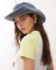 Collusion COLLUSION Unisex cowboy hat in heavy washed denim-Blue - 1