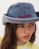 Collusion COLLUSION Unisex cowboy hat in heavy washed denim-Blue - 2