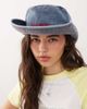 Collusion COLLUSION Unisex cowboy hat in heavy washed denim-Blue - 3