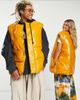 Collusion COLLUSION Unisex high shine collarless oversized padded vest in mustard-Yellow - 3
