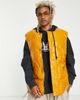 Collusion COLLUSION Unisex high shine collarless oversized padded vest in mustard-Yellow - 4