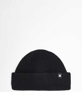 Collusion COLLUSION Unisex logo fisherman beanie in black