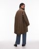 Collusion COLLUSION Unisex longline barn jacket in khaki-Green - 3