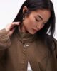 Collusion COLLUSION Unisex longline barn jacket in khaki-Green - 4