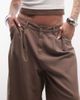 Collusion COLLUSION Unisex longline jorts in brown - 3