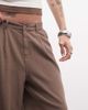 Collusion COLLUSION Unisex longline jorts in brown - 4