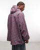 Collusion COLLUSION Unisex oversized hooded track jacket in pink plaid - 2