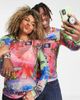 Collusion COLLUSION Unisex printed mesh long sleeve T-shirt-Multi - 1