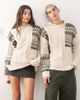 Collusion COLLUSION Unisex spliced fairisle cable knit hoodie-Multi - 1