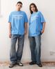 Collusion COLLUSION Unisex t-shirt in blue with central logo print in white - 2