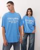 Collusion COLLUSION Unisex t-shirt in blue with central logo print in white - 3