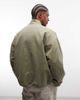 Collusion COLLUSION Unisex utility oversized padded funnel neck jacket in green - 4
