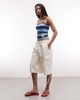 Collusion COLLUSION utility cargo jorts in ecru-White - 1