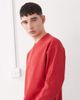 Collusion COLLUSION washed heavyweight pique long sleeve boxy oversized Henley in red - 4