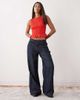 Collusion COLLUSION wide leg chambray denim jeans in rinse wash-Navy - 1