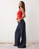 Collusion COLLUSION wide leg chambray denim jeans in rinse wash-Navy - 2