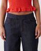 Collusion COLLUSION wide leg chambray denim jeans in rinse wash-Navy - 4