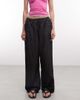 Collusion COLLUSION wide leg skinny tie waist baggy pants in charcoal chambray-Navy - 2