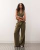 Collusion COLLUSION wide leg tailored pants in khaki - part of a set-Green - 1