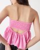 Collusion COLLUSION woven bandeau top with shirred back in pink - 2