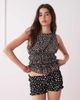 Collusion COLLUSION woven shirred polka dot hot pants in black - 1
