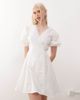 Collusion COLLUSION wrap lace edged mini dress in white - 1