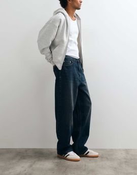 Collusion COLLUSION X001 antifit jeans in dark blue grunge wash