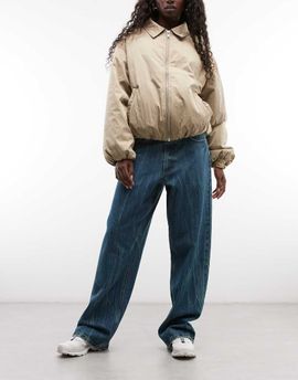 Collusion COLLUSION X001 antifit mid-rise jeans in acid wash blue marble