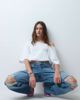 Collusion COLLUSION X001 antifit mid rise jeans with 90s distressing-Blue - 2