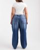Collusion COLLUSION X001 Plus antifit mid rise jeans in mid blue - 2