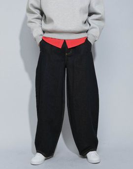 Collusion COLLUSION X006 XL balloon jeans with pleats in dark rinse wash-Navy
