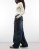 Collusion COLLUSION X006 XL balloon low rise jeans in dark blue grunge wash-Navy - 2