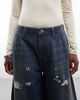 Collusion COLLUSION X006 XL balloon low rise jeans in dark blue grunge wash-Navy - 4