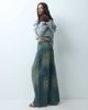 Collusion COLLUSION X007 XL baggy adjustable low rise jeans in grunge worn wash-Green - 3
