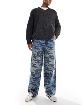 Collusion COLLUSION X007 xl baggy jeans in laser print camo-Multi