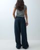 Collusion COLLUSION X007 XL baggy low rise jean in dark wash with sporty trim-Navy - 3