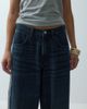 Collusion COLLUSION X007 XL baggy low rise jean in dark wash with sporty trim-Navy - 4
