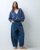 Collusion COLLUSION X008 drapey tie front balloon jeans in midwash blue - 1