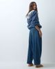 Collusion COLLUSION X008 drapey tie front balloon jeans in midwash blue - 4