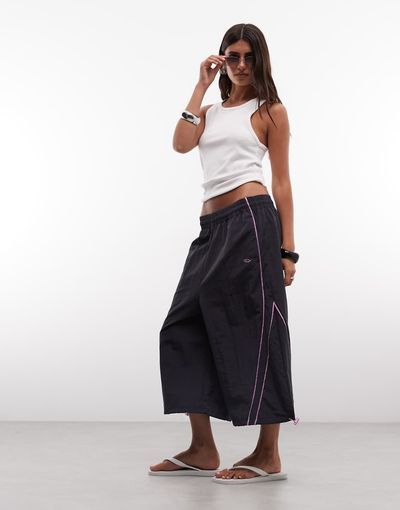 Collusion COLLUSION XL baggy longline nylon shorts in navy