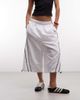 Collusion COLLUSION XL baggy longline nylon shorts in white - 1