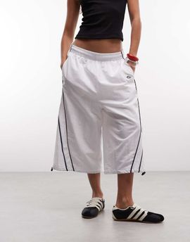 Collusion COLLUSION XL baggy longline nylon shorts in white