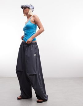 Collusion COLLUSION xl baggy nylon boxer shorts sweatpants-Navy