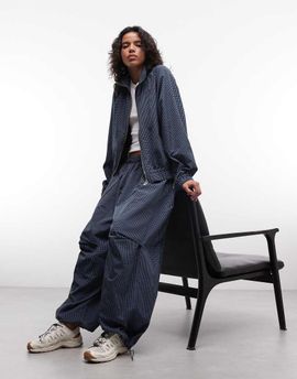 Collusion COLLUSION xl baggy nylon sweatpants in plaid - part of a set-Blue